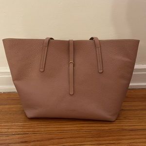 Coccinelle large blush/rose leather tote